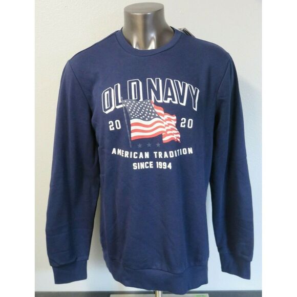 Mens OLD NAVY Blue Crewneck Pullover Sweatshirt Size XL‎ TALL XLT NEW - Picture 1 of 10
